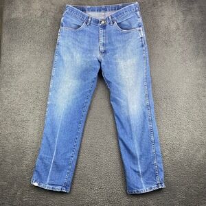 Wrangler Mens Jeans Blue Denim Pants 34x30 Cotton Blend Casual‎ Everyday